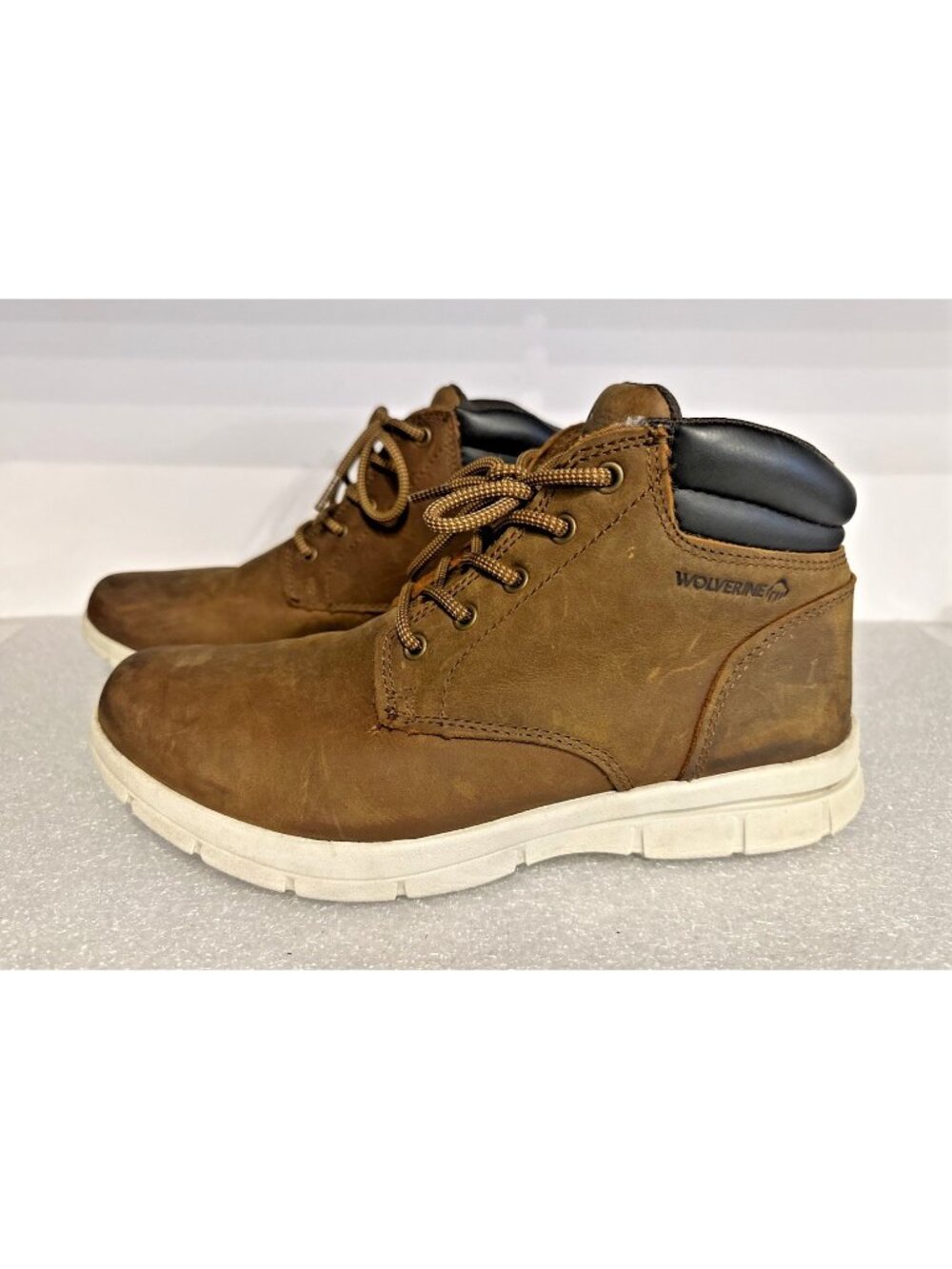 Men's Wolverine Karlin Chukka Brown Leather Work Boots W880269 Size 10 M - Clean
